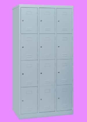 lk412 triple column twelve compartment steel locker