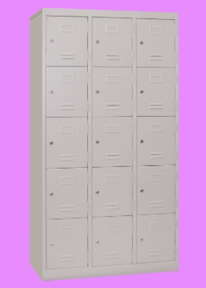 lk515 triple column fifteen compartment steel locker