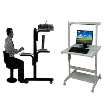 T2168 computer stand set up for seating posture