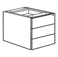 laminated hanger 3 drawer cabinet illustration