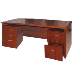 general veneer director desk with two 3 drawer cabinets photo
